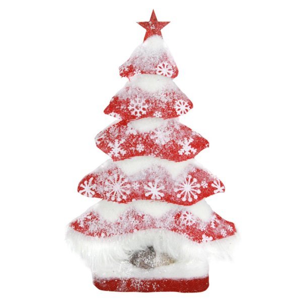 Χριστουγεννιάτικο Επιτραπέζιο Δεντράκι, Κόκκινο Χιονισμένο (31cm)